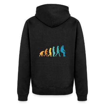 Evolution-Snowboarder - Unisex Premium Bio Zip Hoodie - Schwarz - Hinten - Nico (187cm)