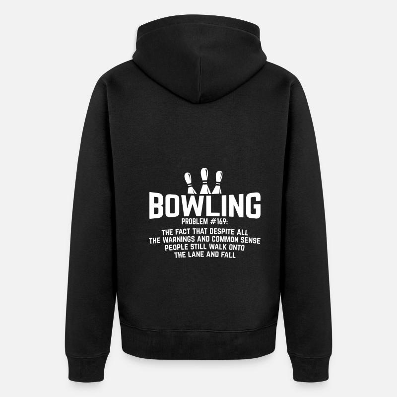 Bowling - Unisex Premium Bio Zip Hoodie - Schwarz