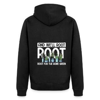 Landschaftsgärtner Hobbygärtner Gärtner - Unisex Premium Bio Zip Hoodie - Schwarz - Hinten - Nico (187cm)