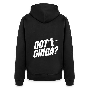 Capoeira - Unisex Premium Bio Zip Hoodie - Schwarz - Hinten - Nico (187cm)