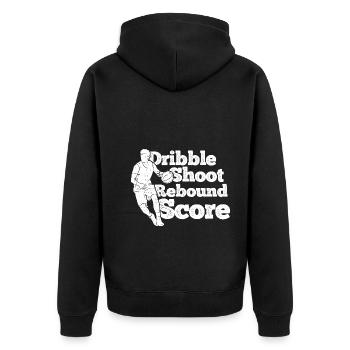 Basketball - Unisex Premium Bio Zip Hoodie - Schwarz - Hinten - Nico (187cm)