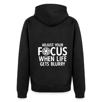 Fotografie Fotograf - Unisex Premium Bio Zip Hoodie - Schwarz - Hinten - Nico (187cm)