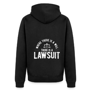 Richter Jurist Anwalt - Unisex Premium Bio Zip Hoodie - Schwarz - Hinten - Nico (187cm)