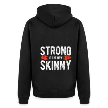 Boxsport Boxing - Unisex Premium Bio Zip Hoodie - Schwarz - Hinten - Nico (187cm)