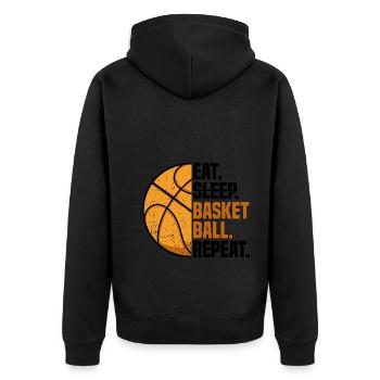 Eat Sleep Basketball Repeat I Girl Basketball player - Unisex Premium Organic Zip Hoodie - black - Back - Nico (187cm)