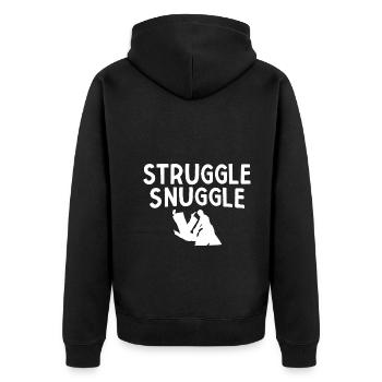 BJJ Jiu Jitsu - Unisex Premium Bio Zip Hoodie - Schwarz - Hinten - Nico (187cm)