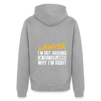 Richter Jurist Anwalt - Unisex Premium Bio Zip Hoodie - Grau meliert - Hinten - Nico (187cm)