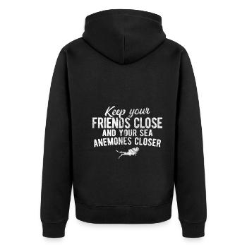 Apnoetaucher Freitaucher Taucher - Unisex Premium Bio Zip Hoodie - Schwarz - Hinten - Nico (187cm)