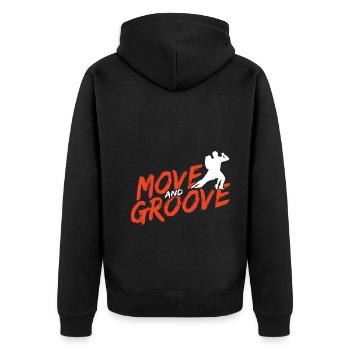 Breakdancing Tanzen für Tänzer - Unisex Premium Bio Zip Hoodie - Schwarz - Hinten - Nico (187cm)