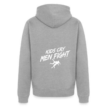 Grappling Martial Arts Wrestling - Unisex Premium Bio Zip Hoodie - Grau meliert - Hinten - Nico (187cm)