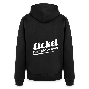 Eickel - Stadt best place ever - Unisex Premium Bio Zip Hoodie - Schwarz - Hinten - Nico (187cm)