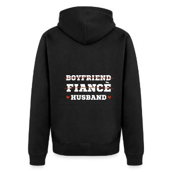 Boyfriend fiancé husband - Boyfriend Funny Gift - Unisex Premium Organic Zip Hoodie - black - Back - Nico (187cm)