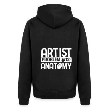 Maler Zeichner für Künstler - Unisex Premium Bio Zip Hoodie - Schwarz - Hinten - Nico (187cm)