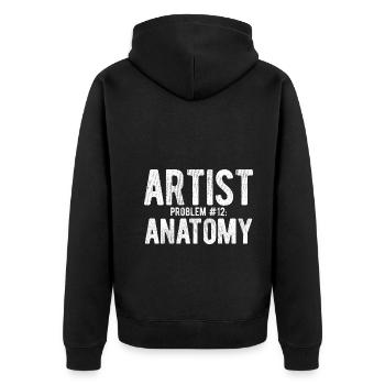 Maler Zeichner für Künstler - Unisex Premium Bio Zip Hoodie - Schwarz - Hinten - Nico (187cm)