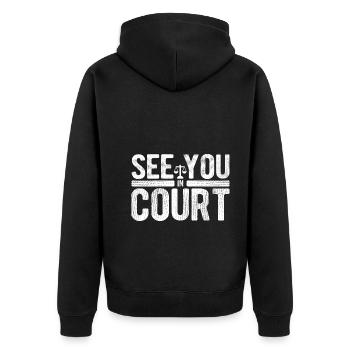 Richter Jurist Anwalt - Unisex Premium Bio Zip Hoodie - Schwarz - Hinten - Nico (187cm)