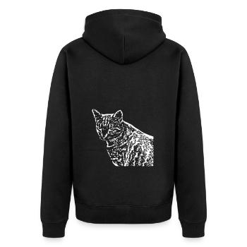 Chat Blanc Blanc Chats - Veste à capuche bio Premium Unisexe - noir - Dos - Nico (187cm)