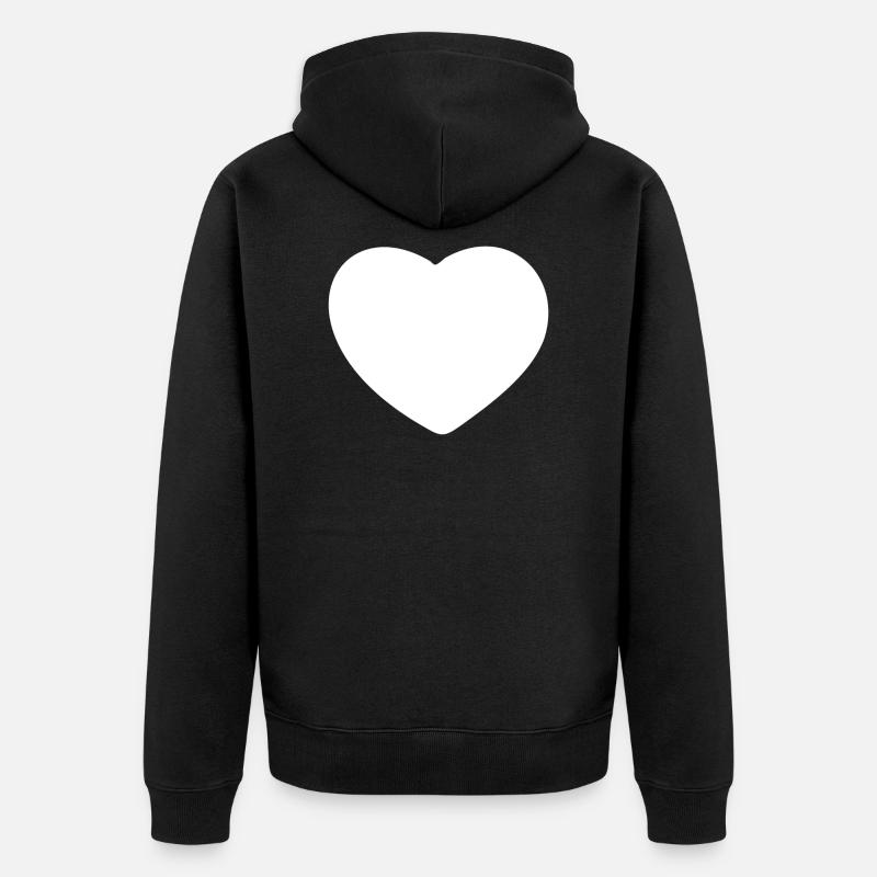Coeur blanc - Veste à capuche bio Premium Unisexe - noir