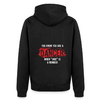 Breakdancing Tanzen für Tänzer - Unisex Premium Bio Zip Hoodie - Schwarz - Hinten - Nico (187cm)