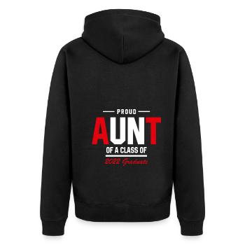 Proud Aunt of A Class of 2022 Graduate Gift Senior - Unisex Premium Organic Zip Hoodie - black - Back - Nico (187cm)