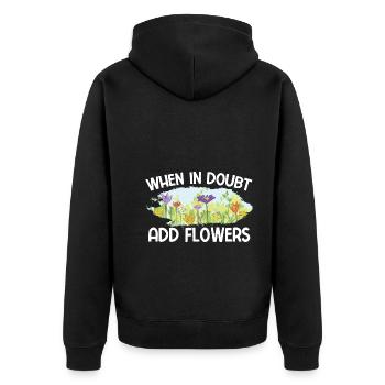 Landschaftsgärtner Hobbygärtner Gärtner - Unisex Premium Bio Zip Hoodie - Schwarz - Hinten - Nico (187cm)