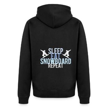 Snowboard Spruch für Snowboarder - Unisex Premium Bio Zip Hoodie - Schwarz - Hinten - Nico (187cm)