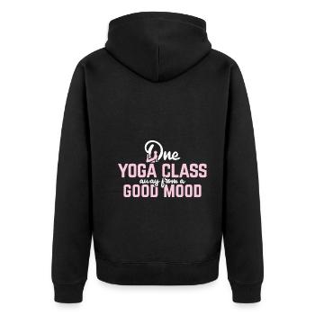 Yogalehrer Spruch Für Yogi Yoga - Unisex Premium Bio Zip Hoodie - Schwarz - Hinten - Nico (187cm)