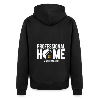Immobilien-Händler Für Immobilien-Makler - Unisex Premium Bio Zip Hoodie - Schwarz - Hinten - Nico (187cm)