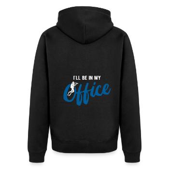 Apnoetaucher Freitaucher Taucher - Unisex Premium Bio Zip Hoodie - Schwarz - Hinten - Nico (187cm)