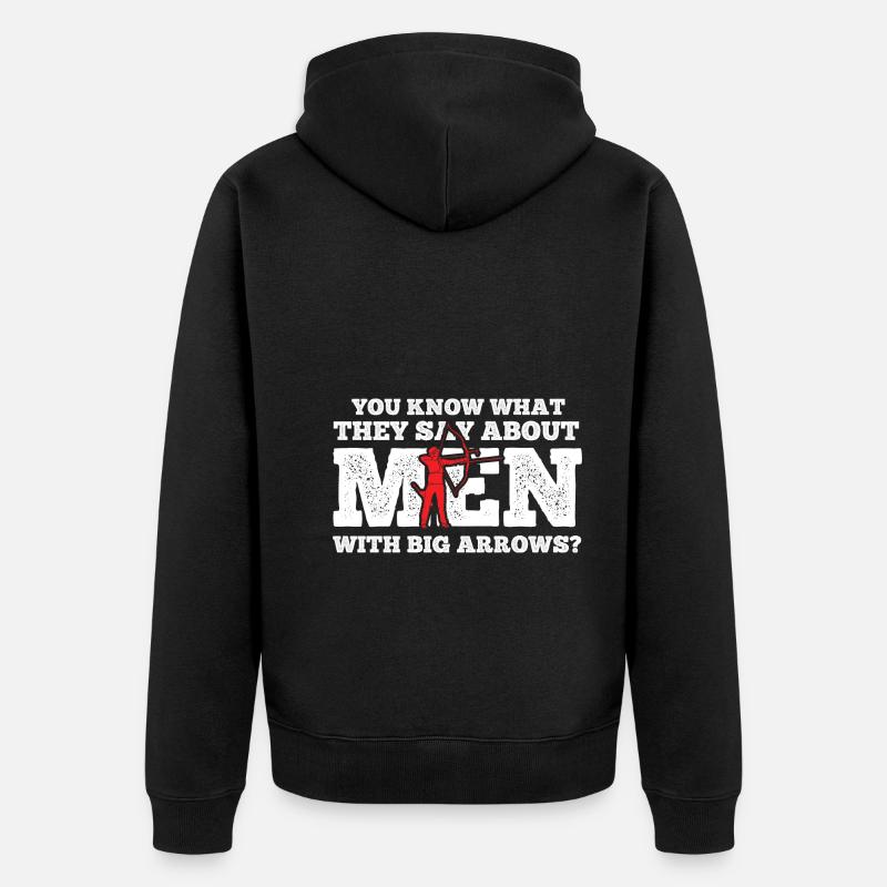 Bogenschießen Archery - Unisex Premium Bio Zip Hoodie - Schwarz