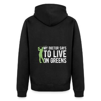 Golfplatz zum Golfen Golf - Unisex Premium Bio Zip Hoodie - Schwarz - Hinten - Nico (187cm)