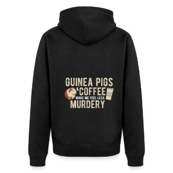 Nagetier Meerschwein Meerschweinchen - Unisex Premium Bio Zip Hoodie - Schwarz - Hinten - Nico (187cm)