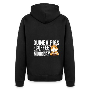 Nagetier Meerschwein Meerschweinchen - Unisex Premium Bio Zip Hoodie - Schwarz - Hinten - Nico (187cm)