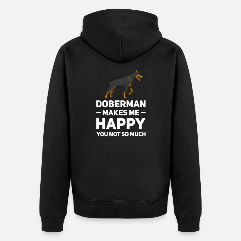 Dobermann Dobermann Geschenk - Unisex Premium Bio Zip Hoodie - Schwarz