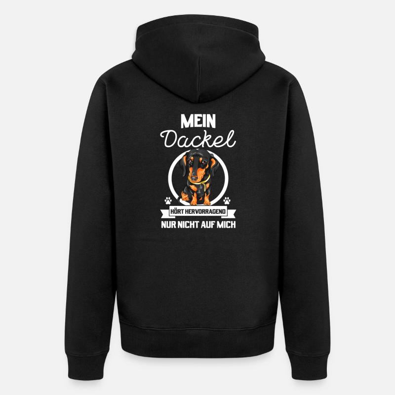 Teckel Cadeau Teckel - Veste à capuche bio Premium Unisexe - noir