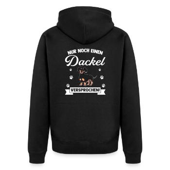 Dackel Dackel Geschenk - Unisex Premium Bio Zip Hoodie - Schwarz - Hinten - Nico (187cm)