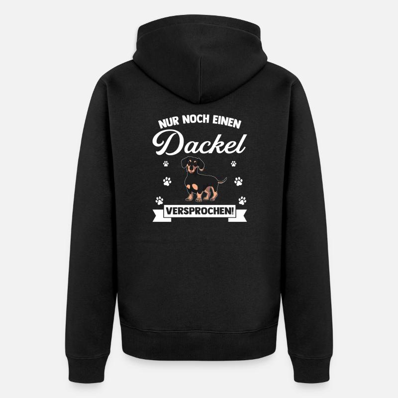 Dackel Dackel Geschenk - Unisex Premium Bio Zip Hoodie - Schwarz