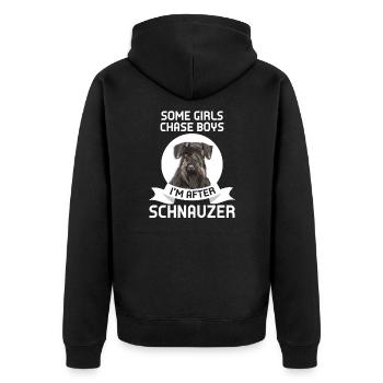 Schnauzer Schnauzer Geschenk - Unisex Premium Bio Zip Hoodie - Schwarz - Hinten - Nico (187cm)