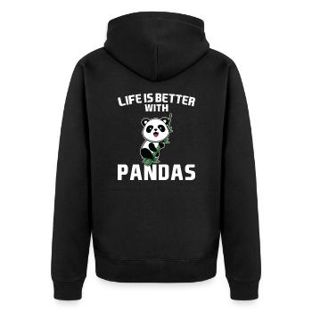 Panda Pandas Cadeau - Veste à capuche bio Premium Unisexe - noir - Dos - Nico (187cm)
