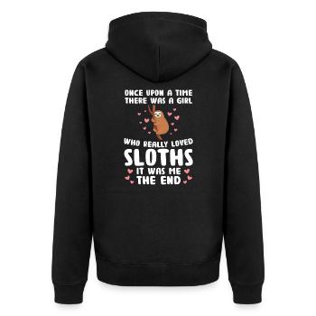 Sloth Girl Sloth Cadeau - Veste à capuche bio Premium Unisexe - noir - Dos - Nico (187cm)