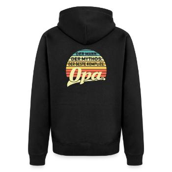 Opa Enkelkinder Großvater Geschenk - Unisex Premium Bio Zip Hoodie - Schwarz - Hinten - Nico (187cm)