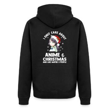 Anime & Anime de Noël & Cadeau de Noël - Veste à capuche bio Premium Unisexe - noir - Dos - Nico (187cm)