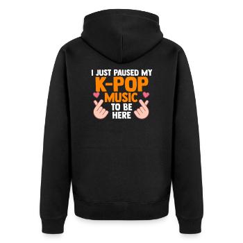 K-Pop K-Pop Geschenk - Unisex Premium Bio Zip Hoodie - Schwarz - Hinten - Nico (187cm)