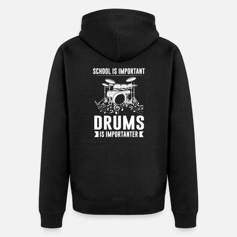 Drummer Drumstick Drum Gift - Veste à capuche bio Premium Unisexe - noir