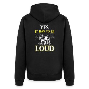 Drummer Drummer Drumstick Gift - Unisex Premium Organic Zip Hoodie - black - Back - Nico (187cm)