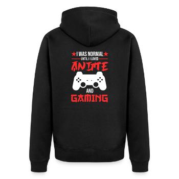 Anime & Gaming Anime Gamer Gift - Unisex Premium Organic Zip Hoodie - black - Back - Nico (187cm)