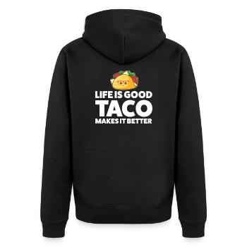 Tacos Taco Cadeau - Veste à capuche bio Premium Unisexe - noir - Dos - Nico (187cm)