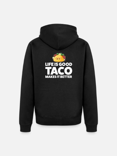 Tacos Taco Gift - Unisex Premium Organic Zip Hoodie - black