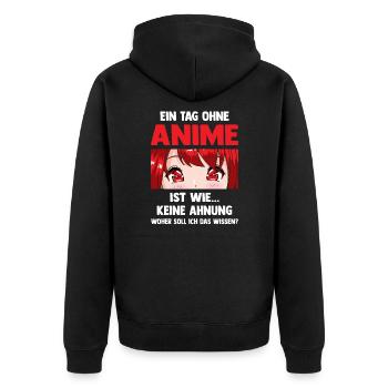 Anime Anime Geschenk - Unisex Premium Bio Zip Hoodie - Schwarz - Hinten - Nico (187cm)