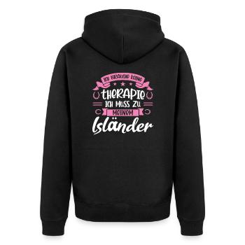 Isländer Pferd Islandpferde Geschenk - Unisex Premium Bio Zip Hoodie - Schwarz - Hinten - Nico (187cm)