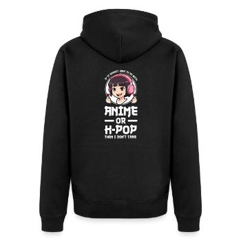 K-Pop-K-Pop-Merch K-Pop-Waren Geschenk - Unisex Premium Bio Zip Hoodie - Schwarz - Hinten - Nico (187cm)